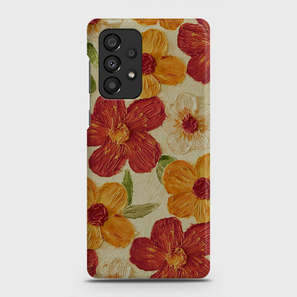 Samsung Galaxy A33 5G Cover - Floral Series - Design 6 - Red & Orange - Matte Finish - Snap On Hard Case with LifeTime Colors Guarantee
