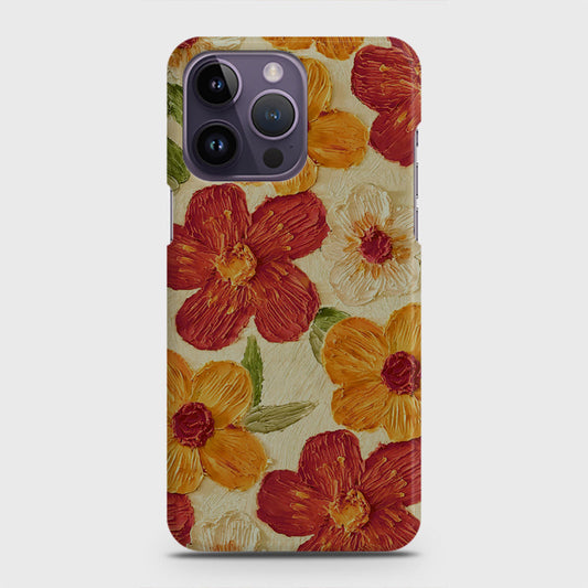iPhone 14 Pro Cover - Floral Series - Design 6 - Red & Orange - Matte Finish - Snap On Hard Case with LifeTime Colors Guarantee