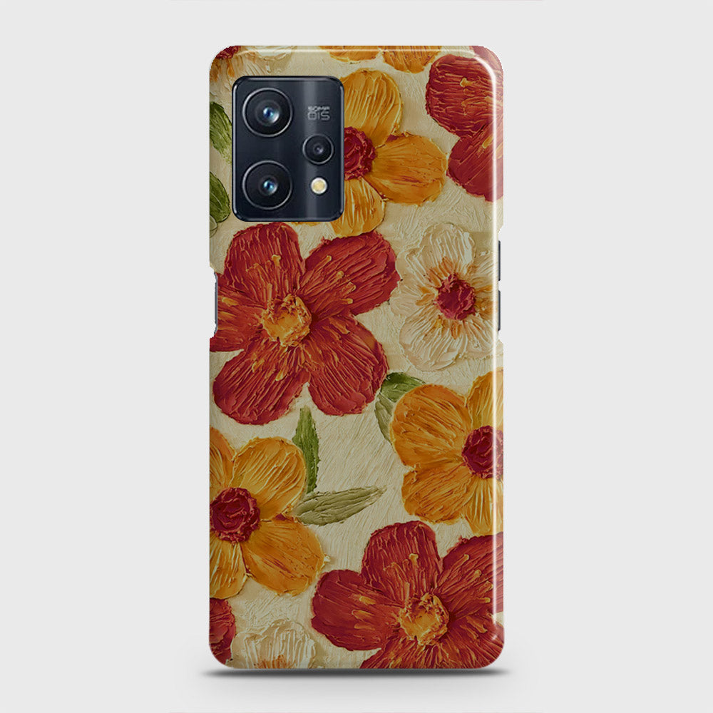 Realme 9 Pro Plus Cover - Floral Series - Design 6 - Red & Orange - Matte Finish - Snap On Hard Case with LifeTime Colors Guarantee