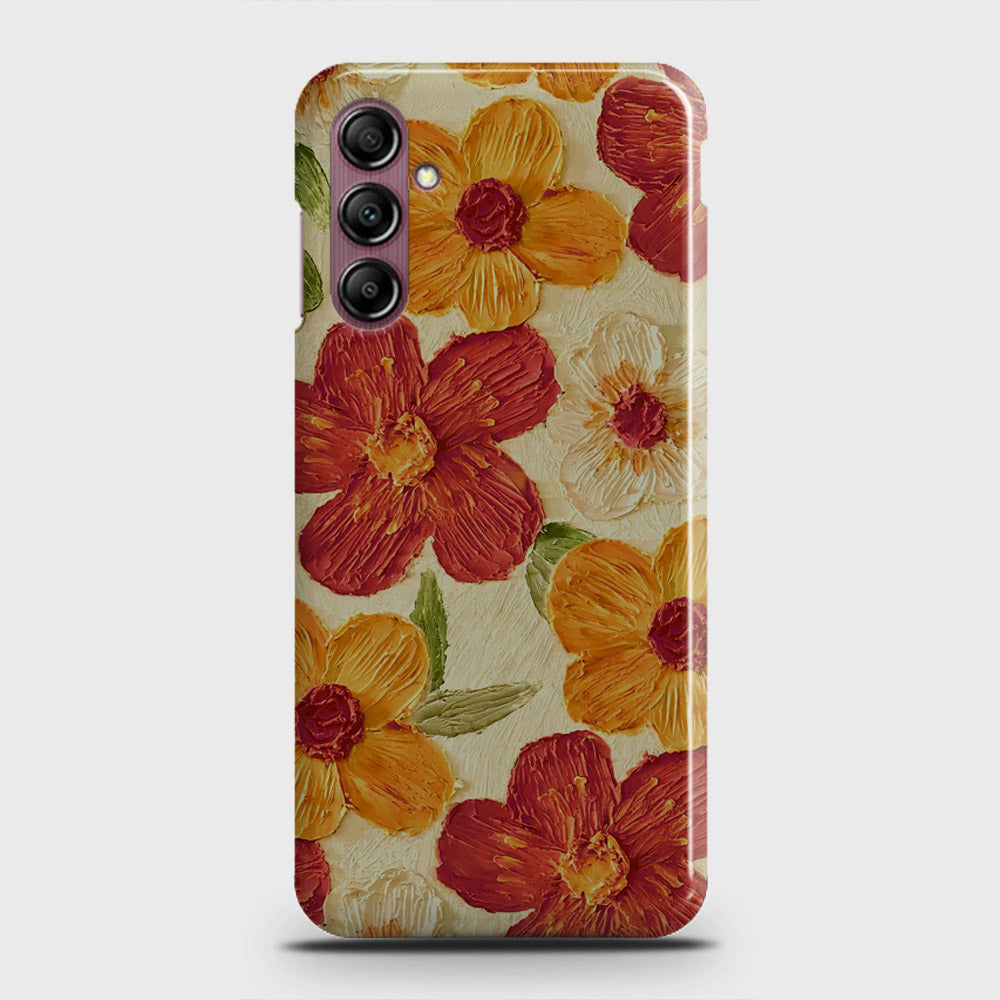 Samsung Galaxy A14 4G Cover - Floral Series - Design 6 - Red & Orange - Matte Finish - Snap On Hard Case with LifeTime Colors Guarantee