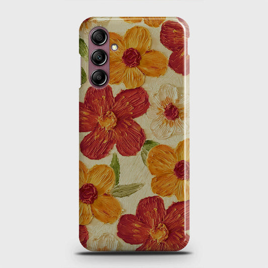 Samsung Galaxy A14 4G Cover - Floral Series - Design 6 - Red & Orange - Matte Finish - Snap On Hard Case with LifeTime Colors Guarantee