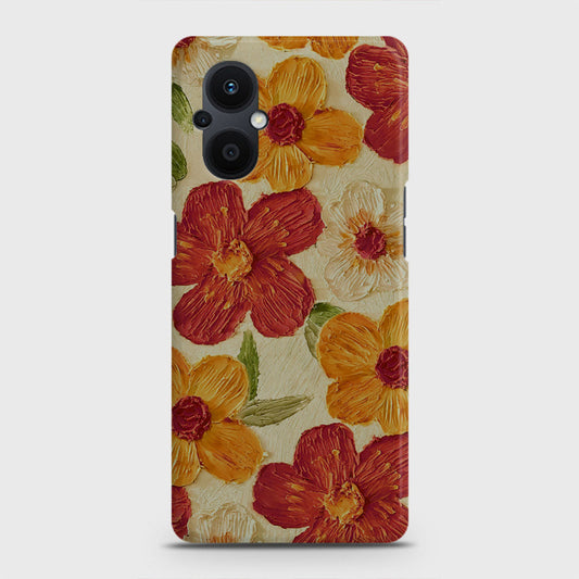 Oppo F21 Pro 5G Cover - Floral Series - Design 6 - Red & Orange - Matte Finish - Snap On Hard Case with LifeTime Colors Guarantee