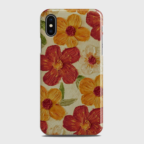 iPhone X Cover - Floral Series - Design 6 - Red & Orange - Matte Finish - Snap On Hard Case with LifeTime Colors Guarantee