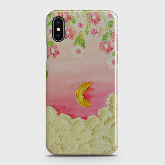 iPhone XS Cover - Floral Series - Design 7 - Pink & Yellow - Matte Finish - Snap On Hard Case with LifeTime Colors Guarantee
