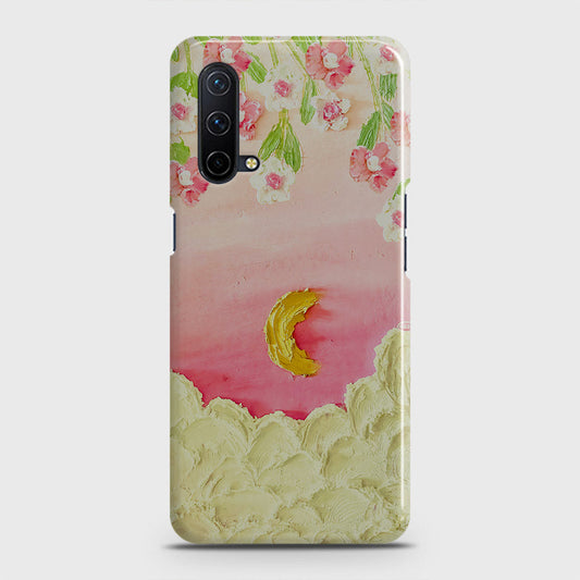 OnePlus Nord CE 5G  Cover - Floral Series - Design 7 - Pink & Yellow - Matte Finish - Snap On Hard Case with LifeTime Colors Guarantee