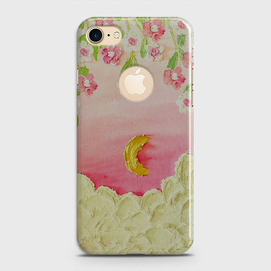 iPhone 7 Cover - Floral Series - Design 7 - Pink & Yellow - Matte Finish - Snap On Hard Case with LifeTime Colors Guarantee