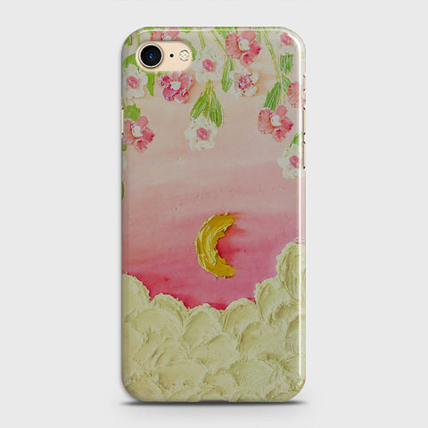 iPhone 7 Cover - Floral Series - Design 7 - Pink & Yellow - Matte Finish - Snap On Hard Case with LifeTime Colors Guarantee