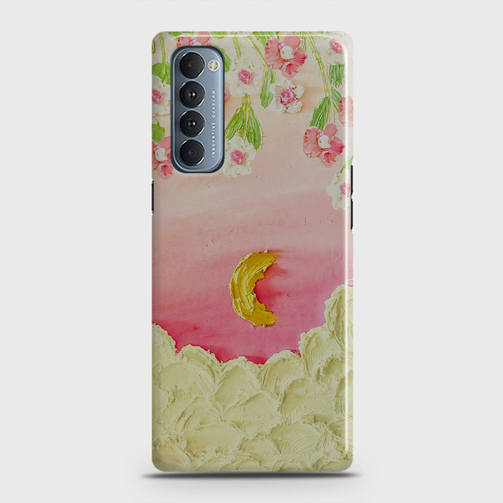 Oppo Reno 4 Pro 4G Cover - Floral Series - Design 7 - Pink & Yellow - Matte Finish - Snap On Hard Case with LifeTime Colors Guarantee