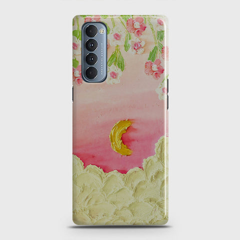 Oppo Reno 4 Pro 4G Cover - Floral Series - Design 7 - Pink & Yellow - Matte Finish - Snap On Hard Case with LifeTime Colors Guarantee