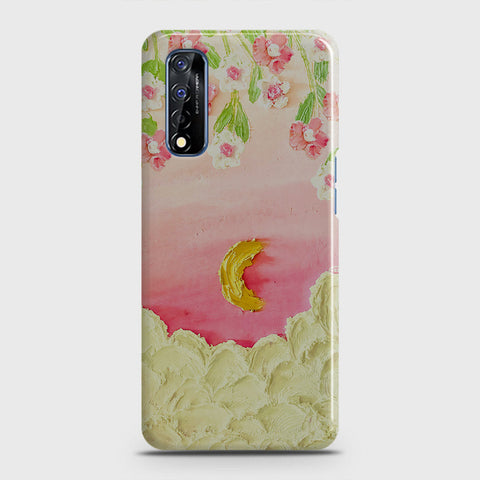 Realme Narzo 30 Cover - Floral Series - Design 7 - Pink & Yellow - Matte Finish - Snap On Hard Case with LifeTime Colors Guarantee