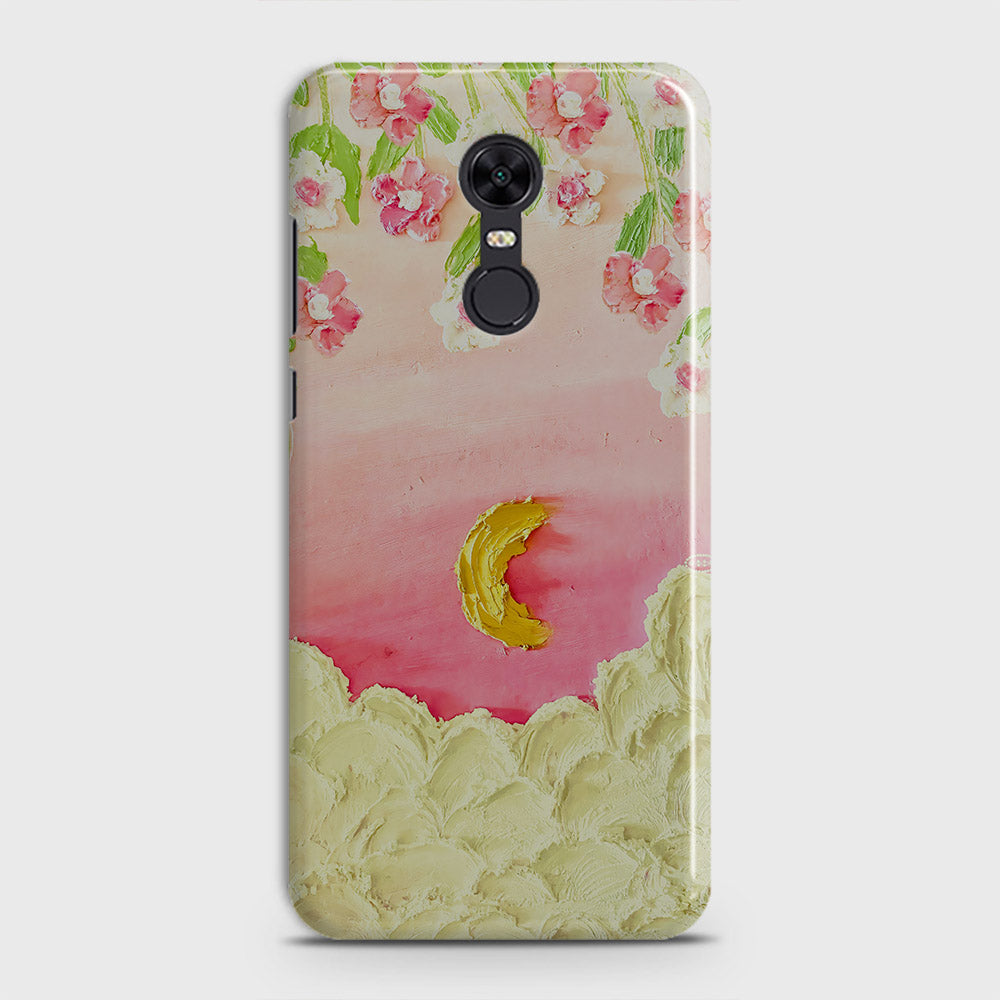 Redmi 5 Plus  Cover - Floral Series - Design 7 - Pink & Yellow - Matte Finish - Snap On Hard Case with LifeTime Colors Guarantee