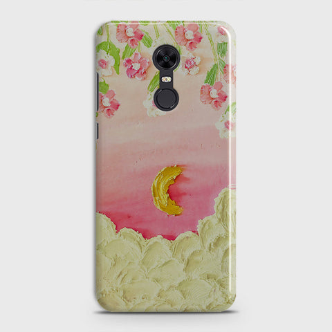 Redmi 5 Plus  Cover - Floral Series - Design 7 - Pink & Yellow - Matte Finish - Snap On Hard Case with LifeTime Colors Guarantee