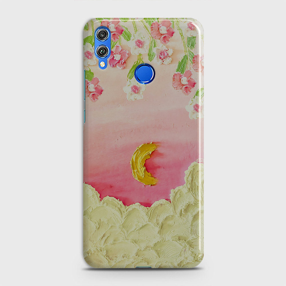Huawei Honor Play Cover - Floral Series - Design 7 - Pink & Yellow - Matte Finish - Snap On Hard Case with LifeTime Colors Guarantee