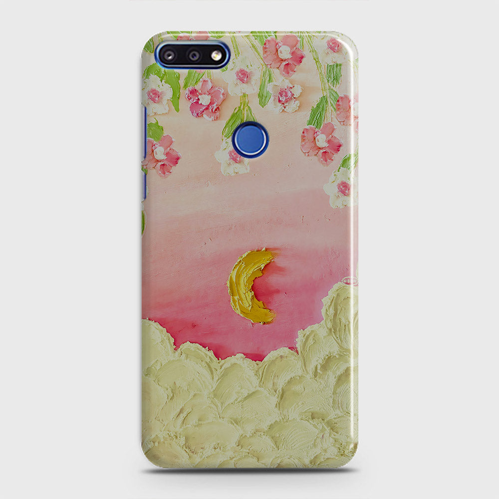 Honor 7A Cover - Floral Series - Design 7 - Pink & Yellow - Matte Finish - Snap On Hard Case with LifeTime Colors Guarantee