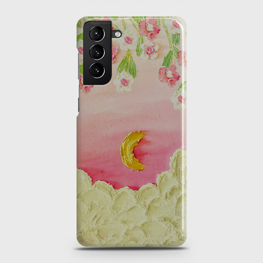 Samsung Galaxy S21 Plus 5G Cover - Floral Series - Design 7 - Pink & Yellow - Matte Finish - Snap On Hard Case with LifeTime Colors Guarantee