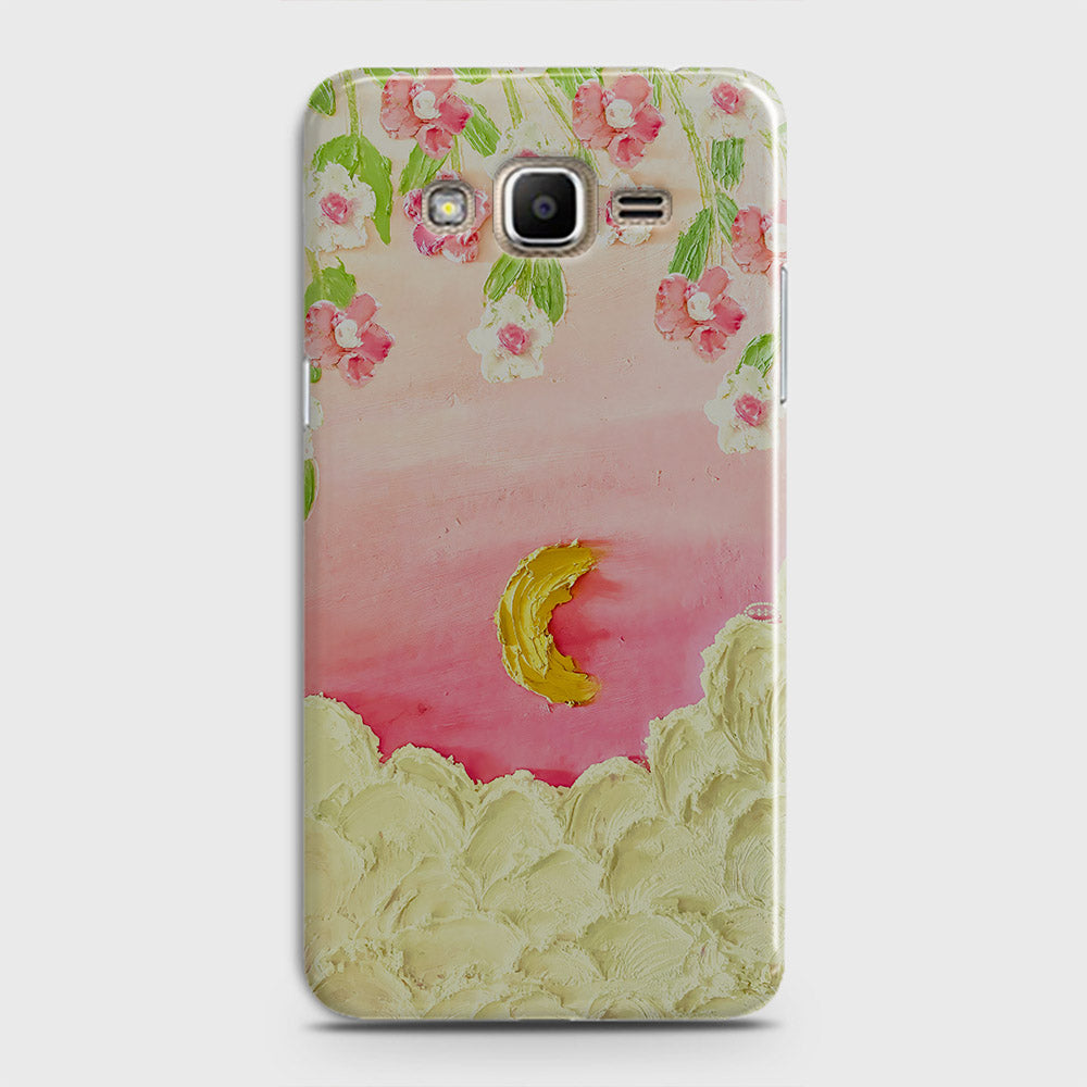 Samsung Galaxy J7 2015 Cover - Floral Series - Design 7 - Pink & Yellow - Matte Finish - Snap On Hard Case with LifeTime Colors Guarantee