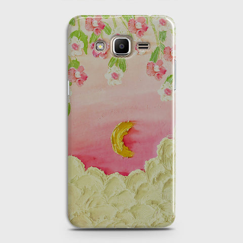 Samsung Galaxy J7 2015 Cover - Floral Series - Design 7 - Pink & Yellow - Matte Finish - Snap On Hard Case with LifeTime Colors Guarantee