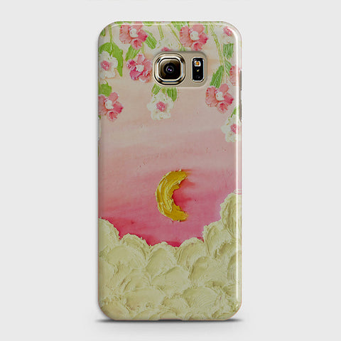 Samsung Galaxy S6 Edge Plus Cover - Floral Series - Design 7 - Pink & Yellow - Matte Finish - Snap On Hard Case with LifeTime Colors Guarantee