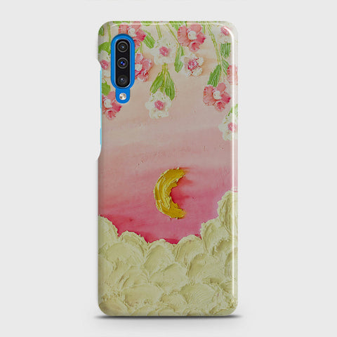Samsung Galaxy A50 Cover - Floral Series - Design 7 - Pink & Yellow - Matte Finish - Snap On Hard Case with LifeTime Colors Guarantee