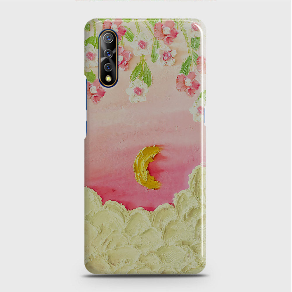 Vivo S1 Cover - Floral Series - Design 7 - Pink & Yellow - Matte Finish - Snap On Hard Case with LifeTime Colors Guarantee