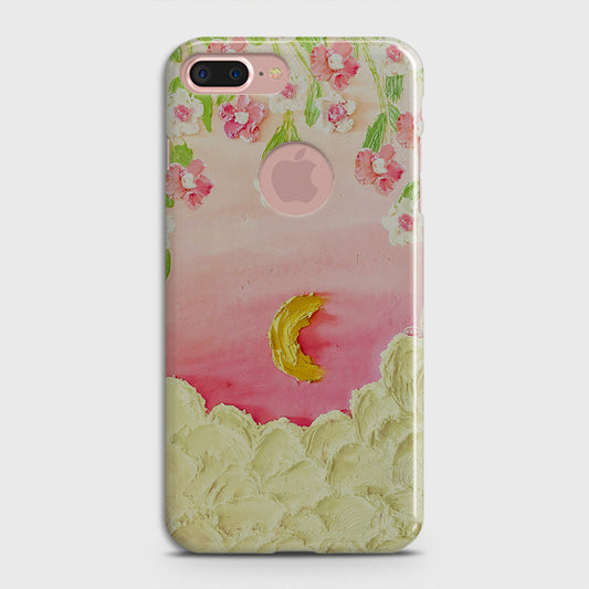 iPhone 8 / 7 Logo Cover - Floral Series - Design 7 - Pink & Yellow - Matte Finish - Snap On Hard Case with LifeTime Colors Guarantee
