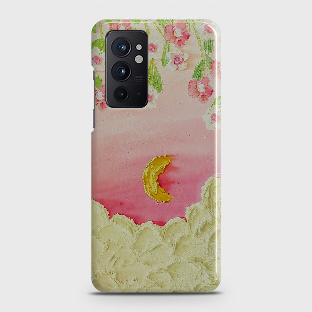 OnePlus 9RT 5G Cover - Floral Series - Design 7 - Pink & Yellow - Matte Finish - Snap On Hard Case with LifeTime Colors Guarantee