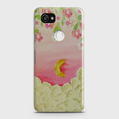 Google Pixel 2 XL Cover - Floral Series - Design 7 - Pink & Yellow - Matte Finish - Snap On Hard Case with LifeTime Colors Guarantee