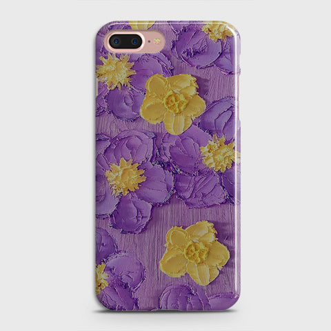 iPhone 8 Plus Cover - Floral Series - Design 8 - Purple & Yellow - Matte Finish - Snap On Hard Case with LifeTime Colors Guarantee