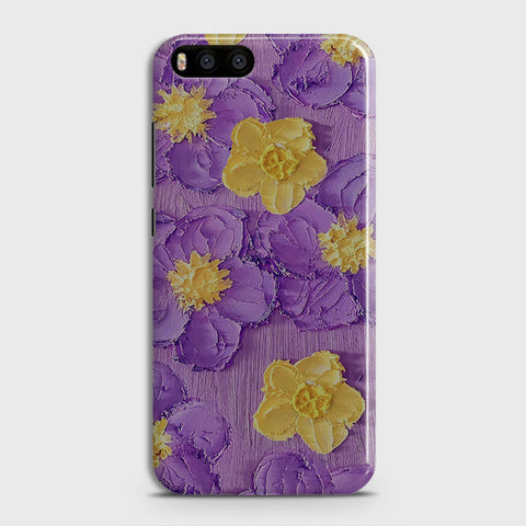 Xiaomi Mi 6  Cover - Floral Series - Design 8 - Purple & Yellow - Matte Finish - Snap On Hard Case with LifeTime Colors Guarantee
