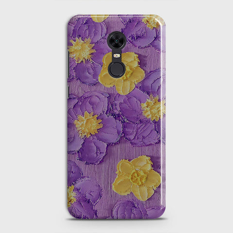 Redmi 5 Plus  Cover - Floral Series - Design 8 - Purple & Yellow - Matte Finish - Snap On Hard Case with LifeTime Colors Guarantee