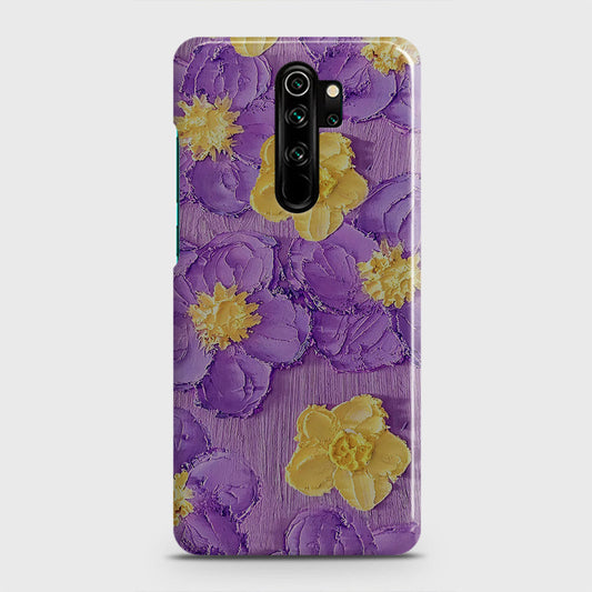 Xiaomi Redmi Note 8 Pro Cover - Floral Series - Design 8 - Purple & Yellow - Matte Finish - Snap On Hard Case with LifeTime Colors Guarantee (Fast Derlivery)