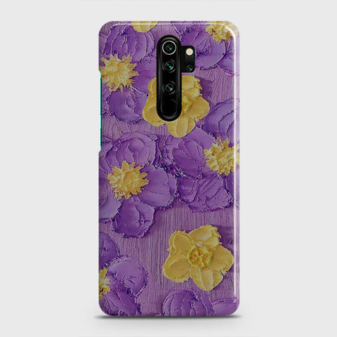 Xiaomi Redmi Note 8 Pro Cover - Floral Series - Design 8 - Purple & Yellow - Matte Finish - Snap On Hard Case with LifeTime Colors Guarantee (Fast Derlivery)
