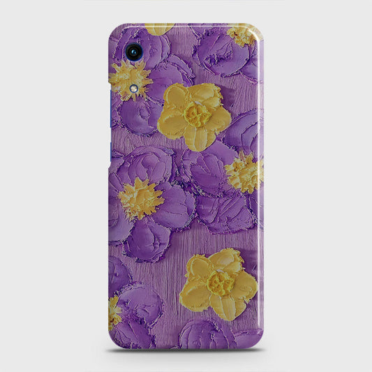 Honor 8A Without Sensor Cut Cover - Floral Series - Design 8 - Purple & Yellow - Matte Finish - Snap On Hard Case with LifeTime Colors Guarantee