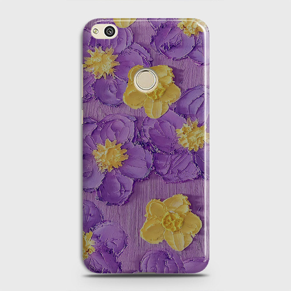 Huawei Nova Lite Cover - Floral Series - Design 8 - Purple & Yellow - Matte Finish - Snap On Hard Case with LifeTime Colors Guarantee