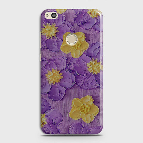 Huawei Honor 8C Cover - Floral Series - Design 8 - Purple & Yellow - Matte Finish - Snap On Hard Case with LifeTime Colors Guarantee