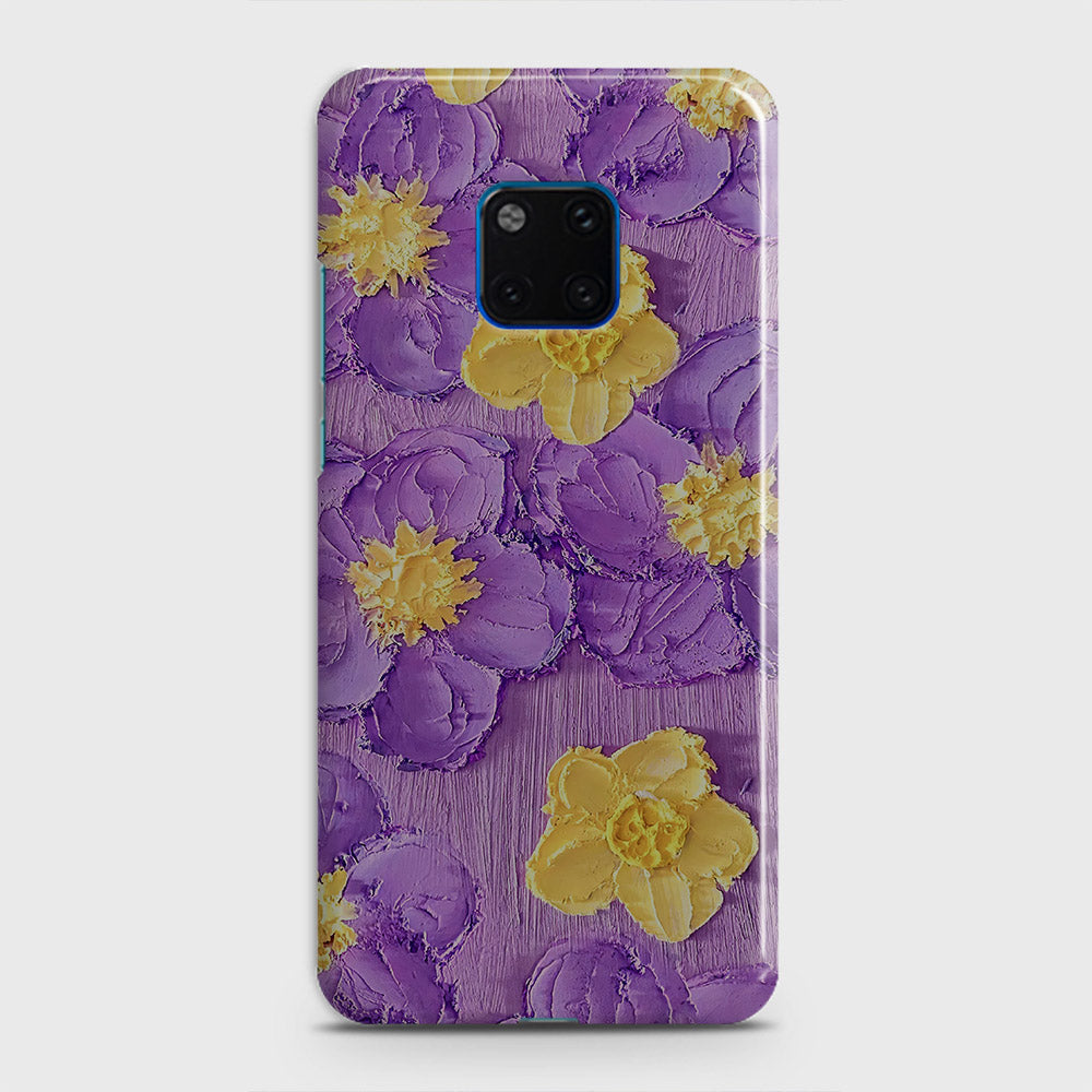 Huawei Mate 20 Pro Cover - Floral Series - Design 8 - Purple & Yellow - Matte Finish - Snap On Hard Case with LifeTime Colors Guarantee