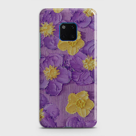 Huawei Mate 20 Pro Cover - Floral Series - Design 8 - Purple & Yellow - Matte Finish - Snap On Hard Case with LifeTime Colors Guarantee