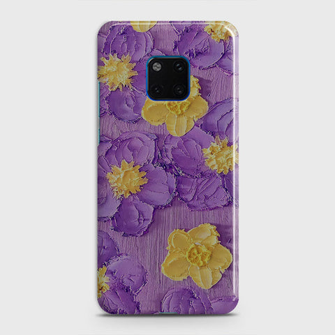 Huawei Mate 20 Pro Cover - Floral Series - Design 8 - Purple & Yellow - Matte Finish - Snap On Hard Case with LifeTime Colors Guarantee