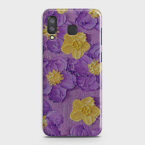 Samsung Galaxy A9 Star Cover - Floral Series - Design 8 - Purple & Yellow - Matte Finish - Snap On Hard Case with LifeTime Colors Guarantee