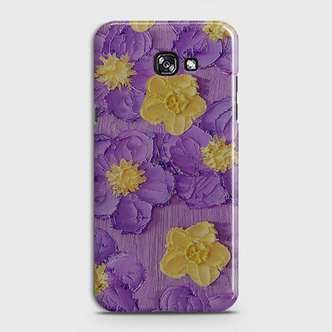 Samsung Galaxy A3 2017 Cover - Floral Series - Design 8 - Purple & Yellow - Matte Finish - Snap On Hard Case with LifeTime Colors Guarantee
