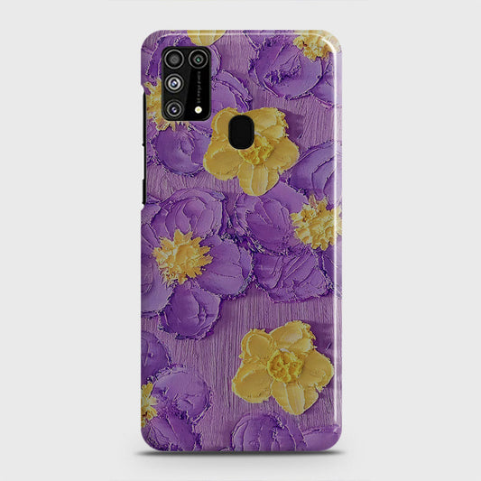 Samsung Galaxy M31 Cover - Floral Series - Design 8 - Purple & Yellow - Matte Finish - Snap On Hard Case with LifeTime Colors Guarantee