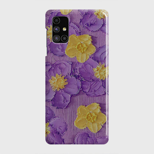 Samsung Galaxy M51 Cover - Floral Series - Design 8 - Purple & Yellow - Matte Finish - Snap On Hard Case with LifeTime Colors Guarantee