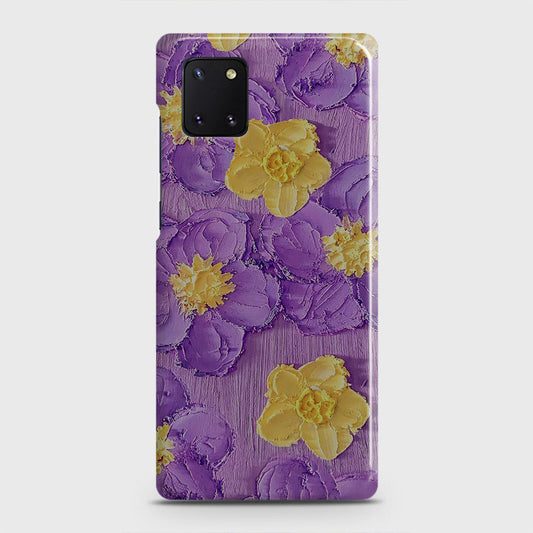 Samsung Galaxy Note 10 Lite Cover - Floral Series - Design 8 - Purple & Yellow - Matte Finish - Snap On Hard Case with LifeTime Colors Guarantee