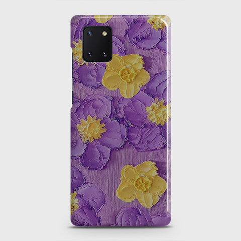 Samsung Galaxy Note 10 Lite Cover - Floral Series - Design 8 - Purple & Yellow - Matte Finish - Snap On Hard Case with LifeTime Colors Guarantee