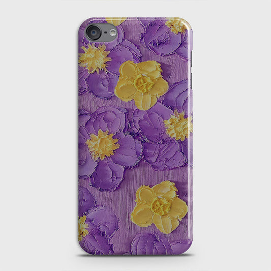 iPod Touch 6 Cover - Floral Series - Design 8 - Purple & Yellow - Matte Finish - Snap On Hard Case with LifeTime Colors Guarantee