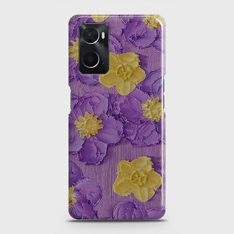 Oppo A36 Cover - Floral Series - Design 8 - Purple & Yellow - Matte Finish - Snap On Hard Case with LifeTime Colors Guarantee