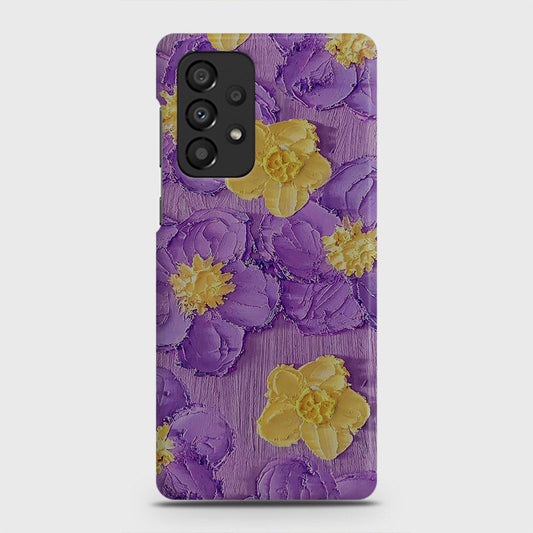 Samsung Galaxy A33 5G Cover - Floral Series - Design 8 - Purple & Yellow - Matte Finish - Snap On Hard Case with LifeTime Colors Guarantee
