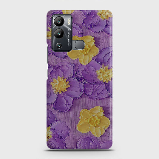 Infinix Hot 12i Cover - Floral Series - Design 8 - Purple & Yellow - Matte Finish - Snap On Hard Case with LifeTime Colors Guarantee