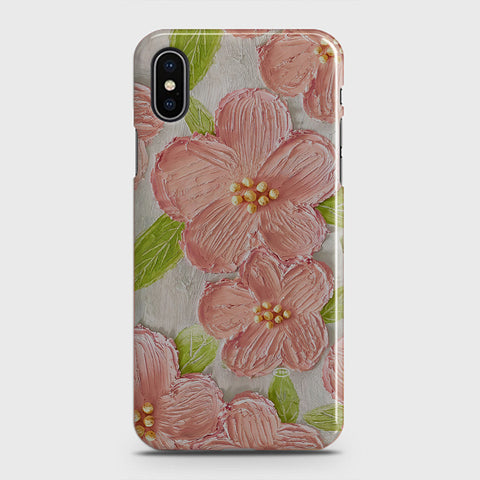 iPhone XS Cover - Floral Series - Design 9 - Pink & Green - Matte Finish - Snap On Hard Case with LifeTime Colors Guarantee