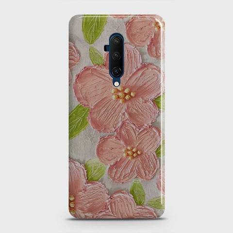 OnePlus 7T Pro  Cover - Floral Series - Design 9 - Pink & Green - Matte Finish - Snap On Hard Case with LifeTime Colors Guarantee